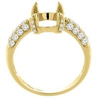 14k žuto zlato prirodno svijetlo sivi mjesečni kamen zaručnički prsten ovalni i dijamantni akcenti,
