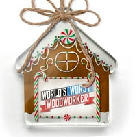 Ornament tiskani jedan oboren smiješni svjetovi najgori Woodwerler Božić Neonblond