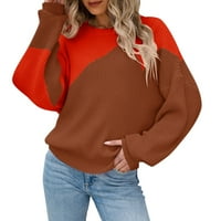 Pulover džemperi za žene dugi pulover Dukseri plus veličina zimska krpa smeđe s
