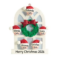 Ukrasi od vilenjaka personalizirani božićni vijenac Obitelj ukrasa bijelih Xmas