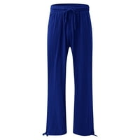 Pacommark PI ženske hlače plus veličina čišćenje ženske ležerne elastične labave ravne hlače za noge plave boje