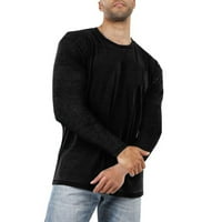 Ruanyu Muška majica s dugim rukavima Casual Slim Fit Soft Comfy Basic Majice Džepovi
