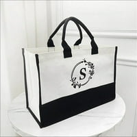 Solacol personalizirani torbe za žene Ženske modne platnene torbe pamučne platnene pismo plaže na plaži