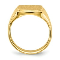 14k žuto zlatni prsten bend Signet 15.0x Otvoreni leđa Muška, veličina 9