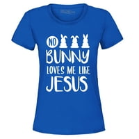 Trgovina4 god Žene ne zeko me voli kao Isus Uskršnja grafička majica XX-Veliki kraljevsko plava