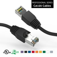 100ft CAT6A zaštićena Ethernet mrežom pokrenuta kabl crna, pakovanje