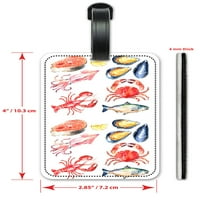 Kolekcija morskih plodova - ID prtljaga oznake identifikacijske kartice kofera - set od 2