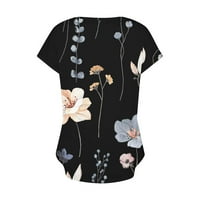 Ženske ljetne vrhove Bluze za žene Dressy Ležerne prilike Trendy Western O vrat Thirts Proljetna modna