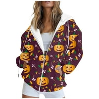Podplug ženske prevelike zip up dukseve dukseve Y2K odjeća tinejdžerka jeseni jaknu casual jakne za