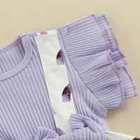 Izhansean novorođenčad dječje djevojke cvjetne rumerne tutu haljina ruffle rukave playsuit sa kampanjom za glavu purple 3- mjeseci