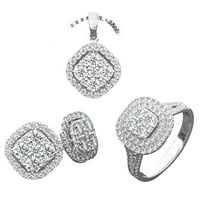 Lroplie pokloni za žene izvrsne prstenove ogrlice nakita nakit set Diamond cirkon lančana privjesak