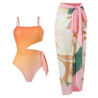 Giligiliso Clearence Jedan kupaći kostimi za žene, vezanje cvjetnog kupaći kostim kupaći kostim s kupaćim