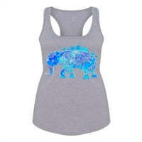 Prekrasan plavi slon tenčani -image od shutterstock, ženske XX-velike