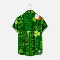 Bextsrack Muška košulja St. Patrickov dan Ispiši opušteno-fit casual majica s kratkim rukavima na havajsku