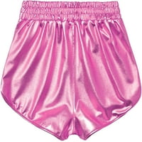 Djevojke Metalne kratke hlače blistave sjajne vruće hlače Zlato Srebrna ružičasta outfit ružičasta 10-11Y