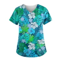 Ljetna bluza Ženski personalizirani tisak kratkih rukava V-izrez V-izrez Radne majice Dame Top Sky Blue