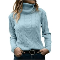Čvrsti džemperi za žene kornjače na vrhu kornjače pulover s dugim rukavima Slouchy džemperi za žene