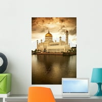 Islamska džamija nad vodenim zidnim zidnim zidnim naljepnicama naljepnica, Wallmonkeys ogulite i stick vinyl grafički