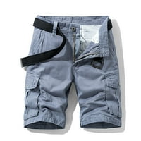 HHEI_K Hlače za muškarce Muške modne čvrste džepove u boji pamučni teretni kratke hlače