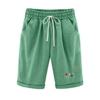 Wozhidaoke kratke hlače za ženske pamučne pantalone na struku plus veličine kratke hlače Laciranje plaže