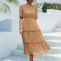 Clearsance Ljetne haljine za žene okrugli dekolte Dužina ANKLE CASE CASEX MAXI SOLASKA DRESS SLIKE BRODE
