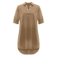 Ležerna haljina za ženska modna haljina majica kratkih rukava s kratkom rukavom XL
