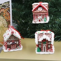 Božićni bombonski kućni dekoracija Candy House Viseći ukras svečana bombona Kuća Viseće ukrašavanje gline za višekratnu upotrebu Xmas