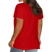 Dnevne košulje za nezavisnost za žene modni runk vrat ljeto kratki rukav bluza majica kauzalni vrhovi