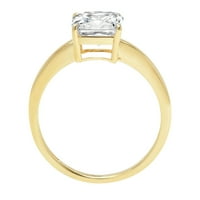 2. CT briljantan Asscher Clear Simulirani dijamant 18k žuti zlatni pasijans prsten sz 10.5