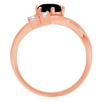 0. CT Sjajan okrugli rez Clenil Simulirani dijamant 18K ružičasto zlato Trobotan prsten SZ 4
