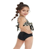 Liacowi majka kćerka jedan kupaći kostim, porodični podudaranje Leopard izrezao struk bikini bodioničar