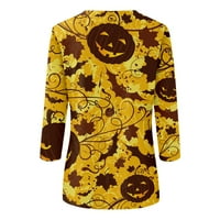 Strungten ženska modna casual tri četvrtina rukava za Halloween Print okrugli vrat pulover Top bluza