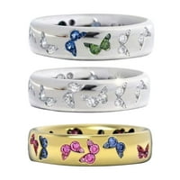 Xinwanna Modne žene Butterfly Cubic cirkonija Inlaid prsten za prsten za vjenčanje nakit