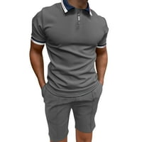 Advicinske kratke hlače za muške odijelo modni muškarci casual soild gumba Top košulja isključite ovratnik bluza kratki rukav top majica modni casual
