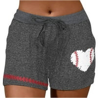 Željezne kratke hlače Comfy elastični struk bejzbol print kratke hlače Atletski salonski kratke hlače