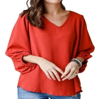 Niveer tunike dugih rukava za ženske labave obične osnovne majice s dugim majicama