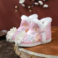 TODDLER Cipele Toddler Gilrs Kržeća cipele Tople zimske čizme za snijeg Vez za ispis cipela za fitni