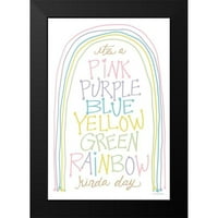 Kamdon Kreacije Crni moderni uokvireni muzej umjetnički print pod nazivom - Rainbow Kinda Day