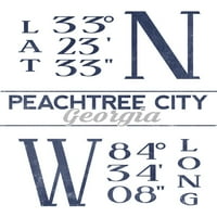 Peachtree City, Georgia, širina i dužina