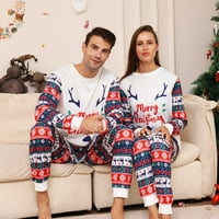 Azrijski ženski modni duksevi i duksevi, Božićni modni dugi rukavi muškarci tiskane top + hlače Porodična podudaranja pidžama Set Ponude uštede u prodaji