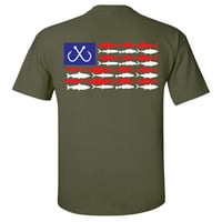 Patriotska slana riba američka zastava SAD Saltwater Ribolov na otvorenom Muška majica kratkih rukava-Vojd-XXXL