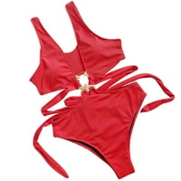 Giligiliso Clearence kupa za žene za žene dame bikini seksi duboki V-izrez metalni čipkasti dame kupaći