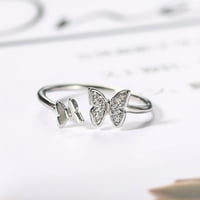 Slatki minimalistički leptir dizajn prsten osjetljiv nakit pokloni za žene zvoni zlato