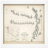 Mapa Bitke za Trafalgar, Objavio William Blackwood i sinovi, Edinburgh i London, 1848, Transport uramljena