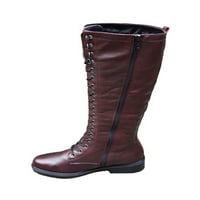 RotoSW ženske široke teleće koljena visoke čizme, modne cipele sa niskom petom zip čizme crna 8.5
