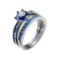 Ruksaci za školsku modnu jarko prsten okrugli plavi kameni nakit modni nakit angažirani prsten za žene