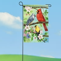 Kolekcije itd. Cvjetne vrtne ptice dvostrana bašta zastava
