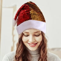 Plišani santa šešir crveni i zeleni flip božićni šešir za tinejdžere i djecu praznični božićni šake