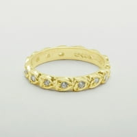Britanci napravio 10k žuto zlato kubični cirkonijski ženski vječni prsten - veličine opcija - veličine