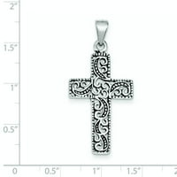 Sterling Silver Antiqued Cross Privezak